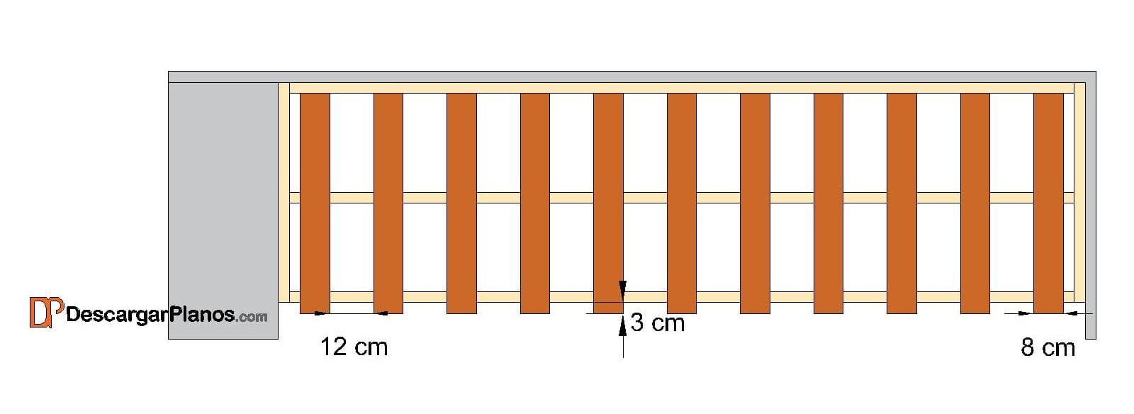 planos de base de sofa cama de madera