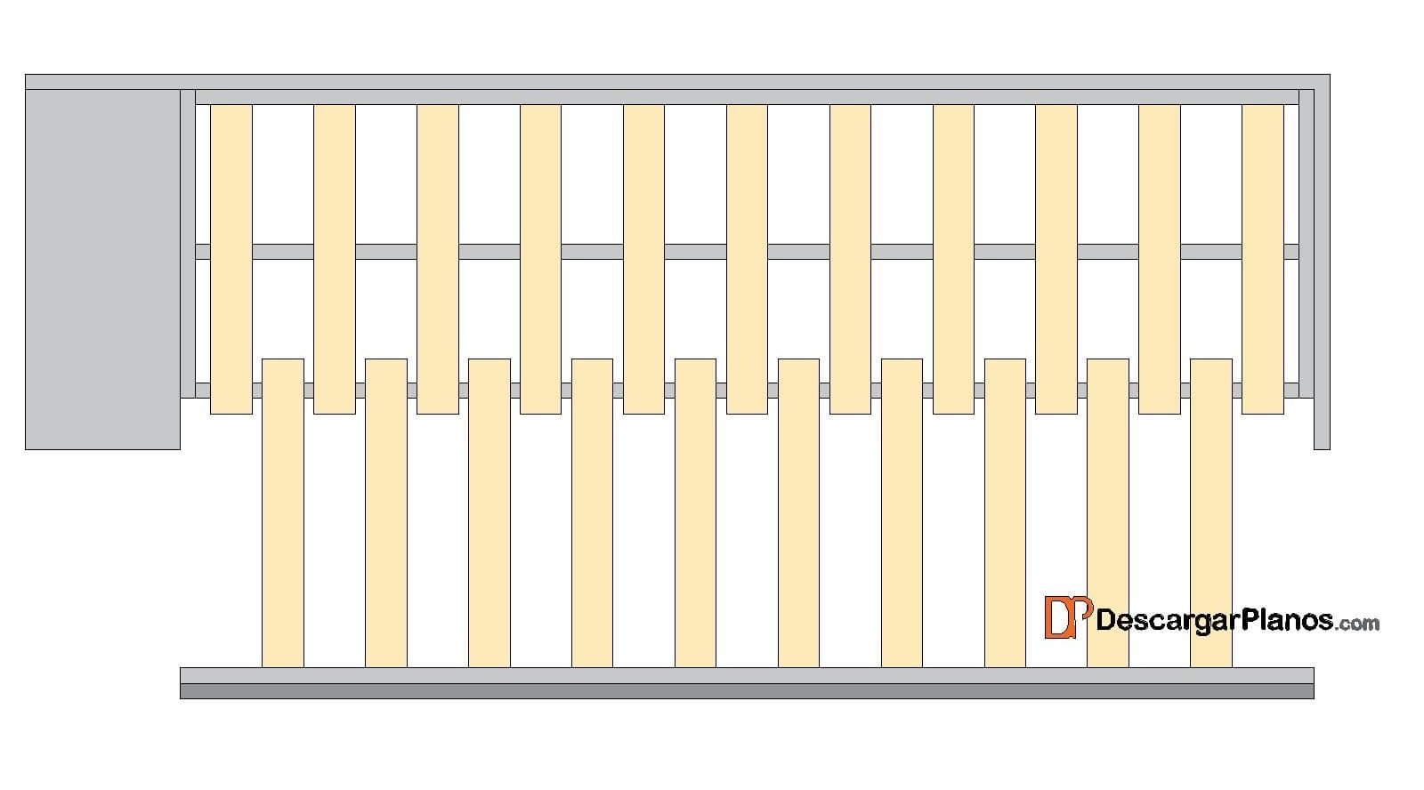 diagrama final del sofá cama de madera DYI