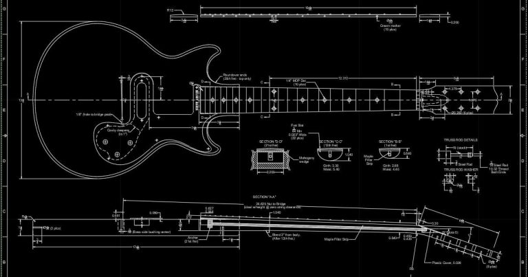 descargar_plano_de_guitarra_autocad_gibson_melody_maker