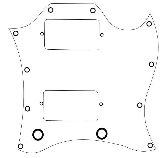 plantilla de golpeador gibson sg