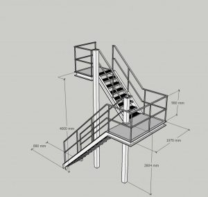 medidas de escalera metálica