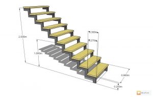 plano de escalera de hierro