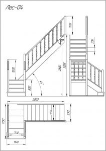 plano de escalera en L