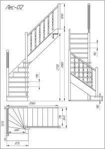 plano de escalera metalica en L