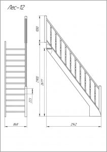 planos de escaleras de hierro rectas para espacio reducido