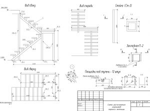 planos de escaleras de hierro y madera 1