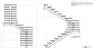 planos de escaleras de hierro y madera