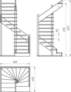 planos de escalera caracol para espacios reducidos