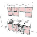medidas de cocina integral recta pequeña