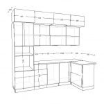 plano de cocina integral pequeña con medidas