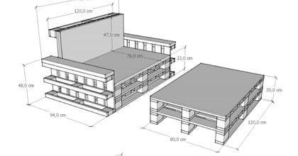 muebles de pallets planos con medidas