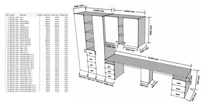 planos de muebles de melamina modernos