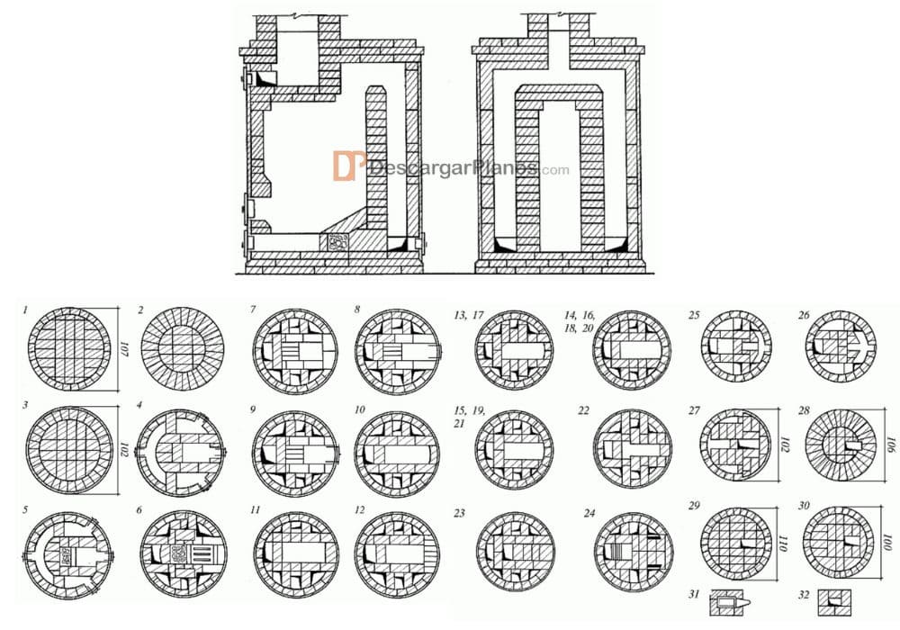 Plano de horno redondo a leña PDF