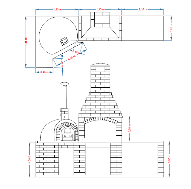 plano de horno con barbacoa