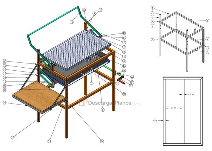 Plano de parrilla con medidas para fabricar pdf