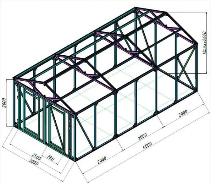 estructura metálica de un galpón pequeño