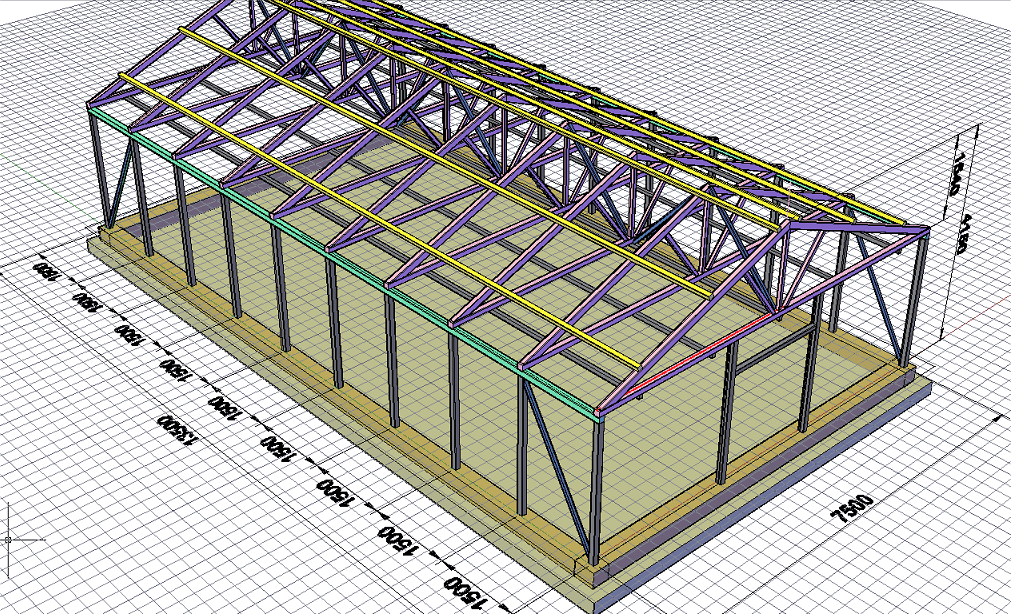 plano de galpón sencillo de madera
