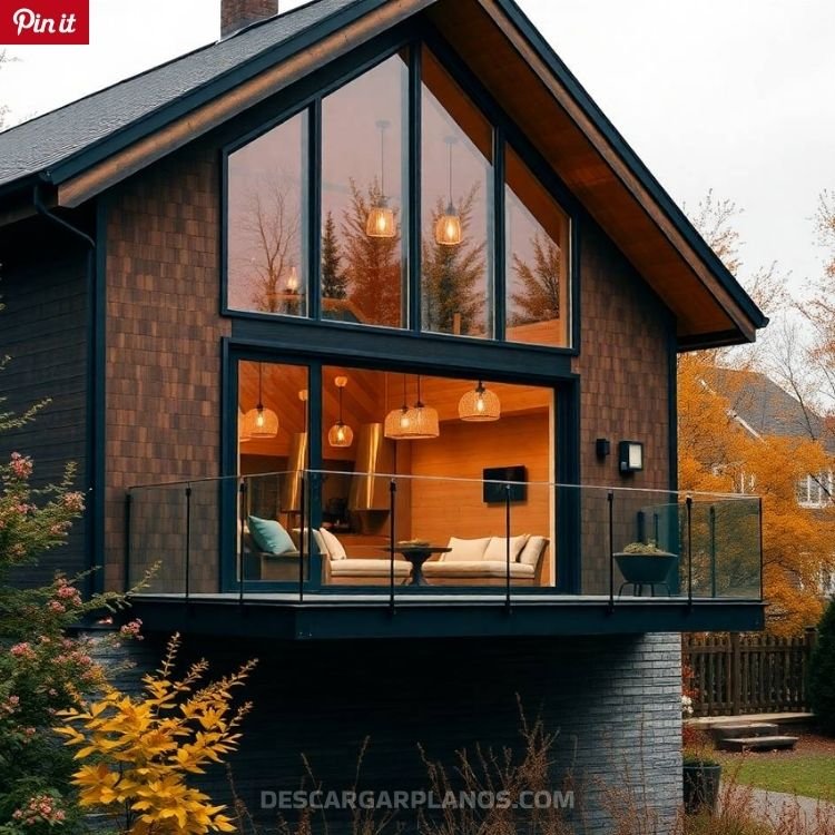 diseno de balcon con barandal moderno